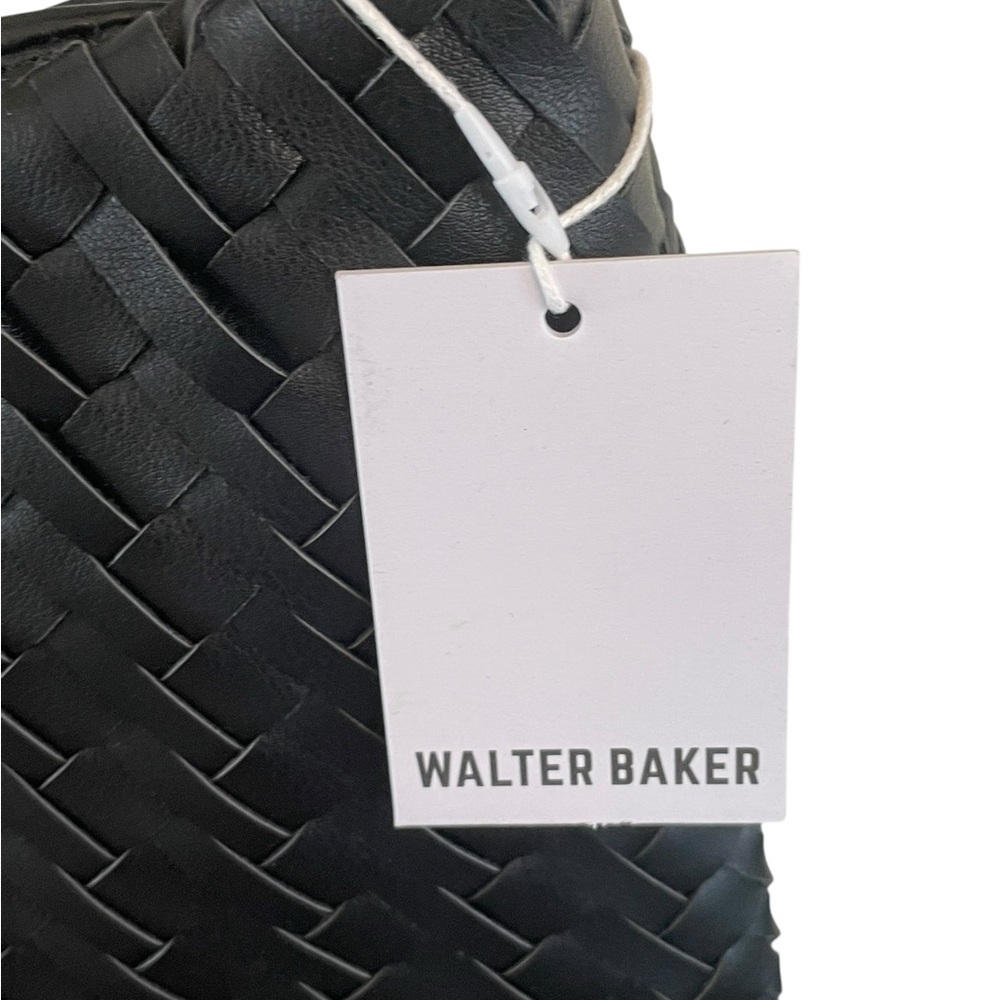 WALTER BAKER Margaux Vegan Leather Black Woven Handbag Purse - Picture 5 of 13
